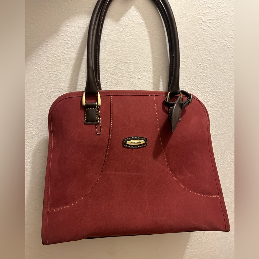 Vintage Pierre Cardin Large Burgundy Suede Purse